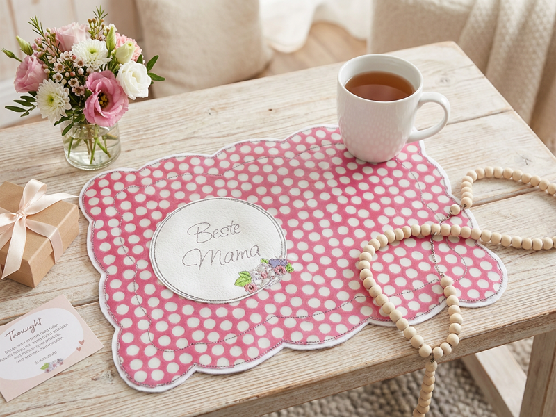 Button Blumen Ranke Beste Mama Oma Muttertag - doodle Stickdatei